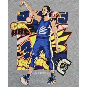 Boys Under Armour Steph Curry Short Sleeve T Shirt Gray Medium